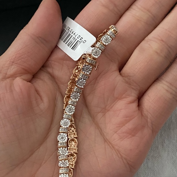 Real Diamonds sterling silver rose gold bracelet - Picture 5 of 8